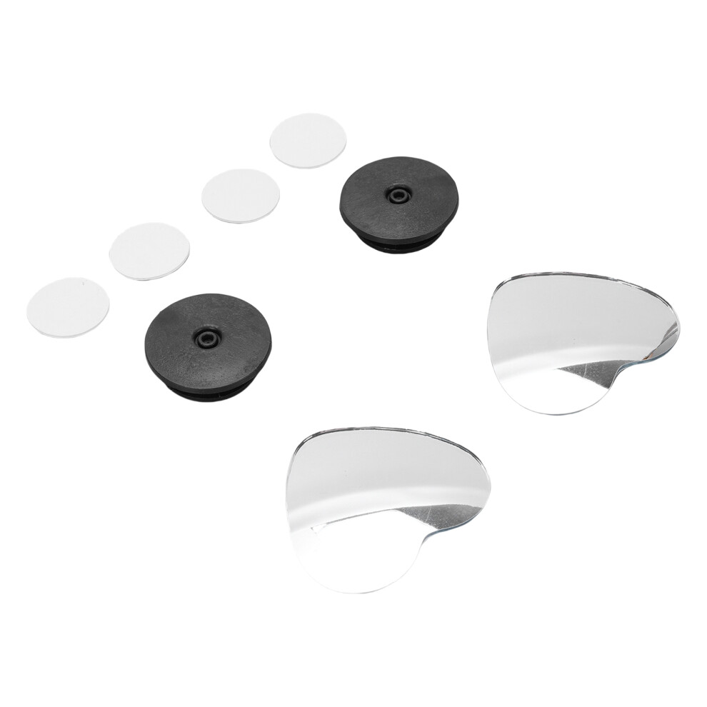 4pcs Heart-Shaped Blind Spot Mirrors, HD Glass, 6x6cm Wide Angle