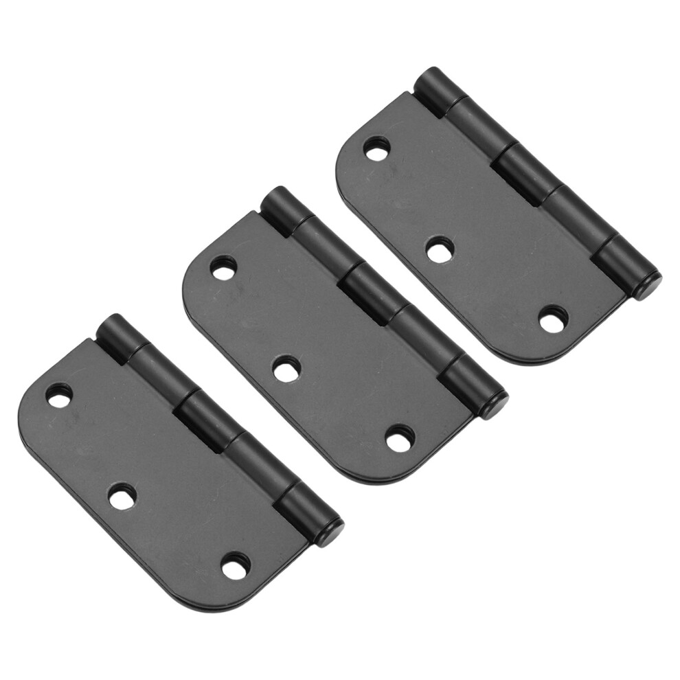 Rounded Matte Black Door Hinge 3.5 Inch 5/8 Radius For Interior & Exterior 8481380710741