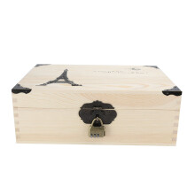 Handcrafted Wood Box Vintage Style Finish Natural Solid Wood Keepsake Box With Lock Feature Rustic Wooden Storage For Craft DIY Project
