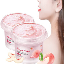 Peach Exfoliating Body Scrub 2pcs Gentle Sugar Formula for Smooth Silky Skin and Fresh Fragrance