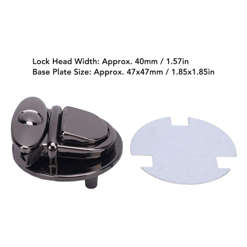 10 Sätze 40mm Tuck-Lock-Verschluss 47x47mm Silber/Schwarz 1
