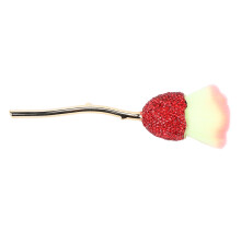 Funkelnder roter Strass-Makeup-Pinsel, Flauschiges Nagelstaubwerkzeug