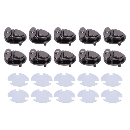10 Sätze 40mm Tuck-Lock-Verschluss 47x47mm Silber/Schwarz 2