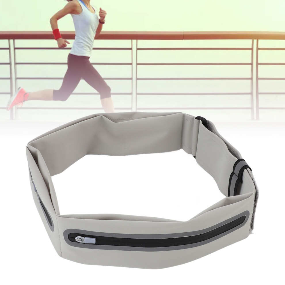 Grey Waterproof Slim Running Waist Pack 55-85Cm For Fitness And Cycling
