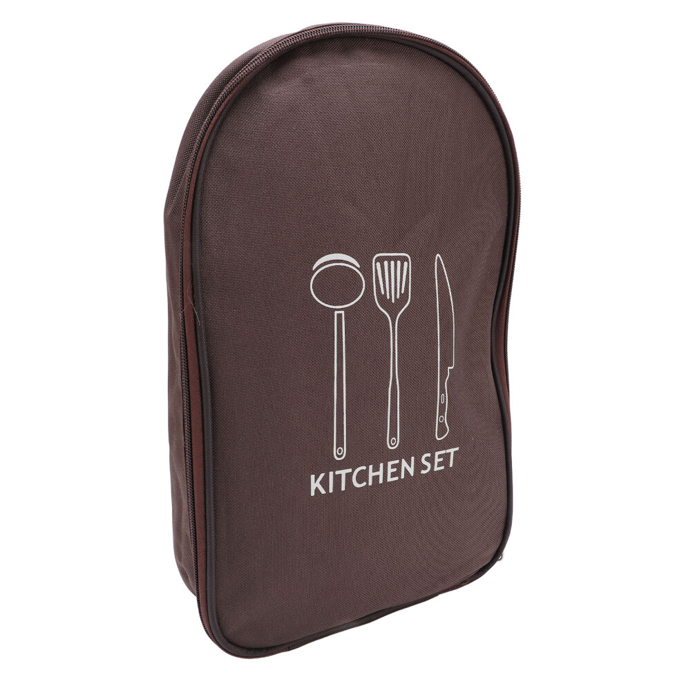 Brown Portable Oxford Camping Cookware Storage Bag Organizer