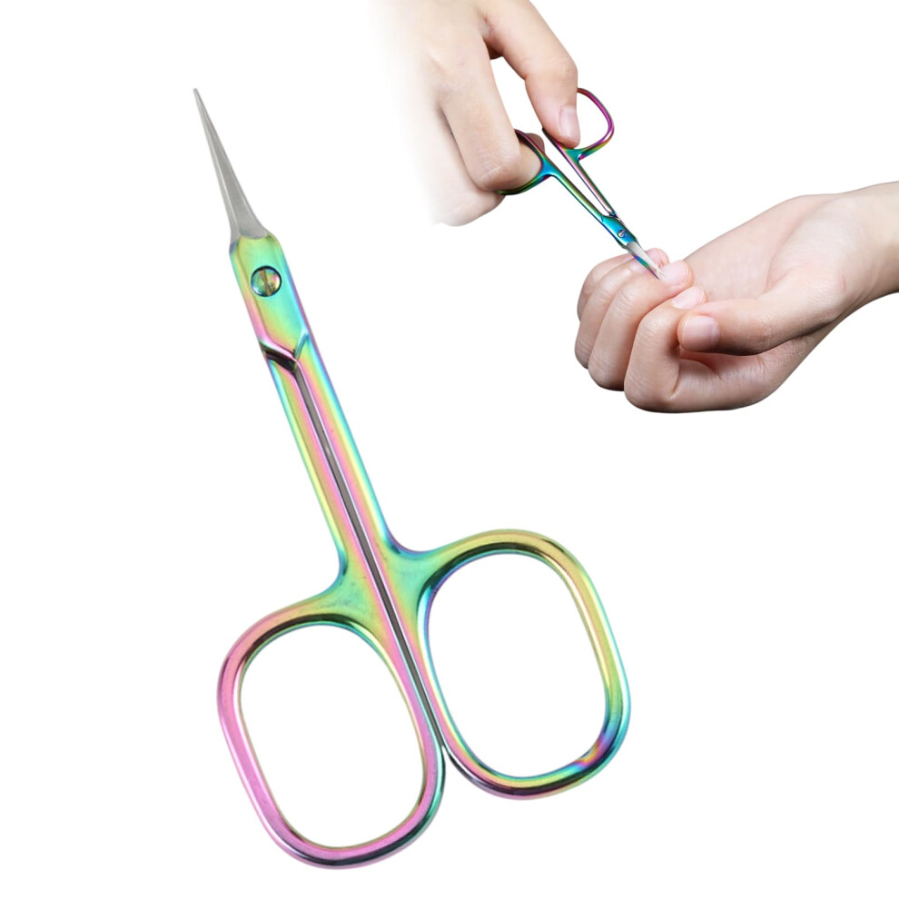 Cuticle Scissors with Curved Tip Extra Sharp Stainless Steel Blade and Ergonomic NonSlip Grip
