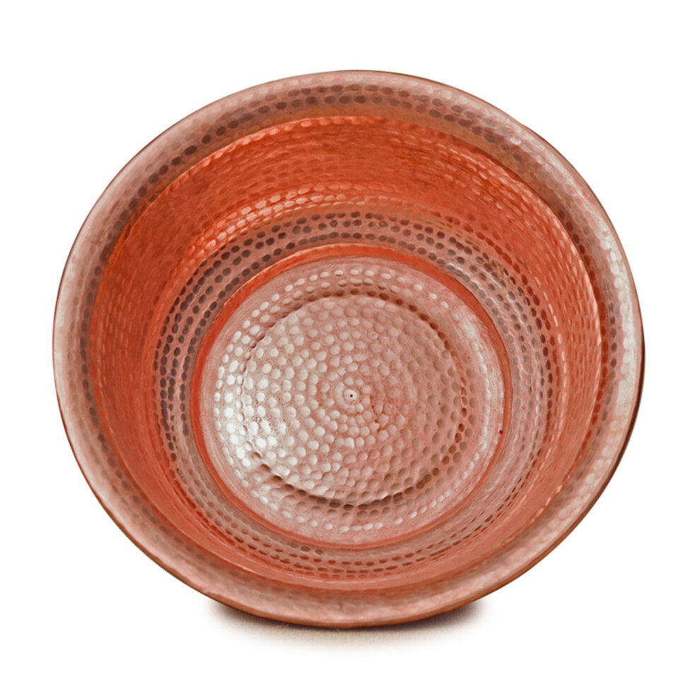 Large Hammered Copper Foot Soak Bowl 15.75in Handcrafted Pedicure Basin for Spa and Home