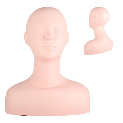Mannequin Head with Realistic Skin Texture for Makeup and Eyelash Extension Training 2