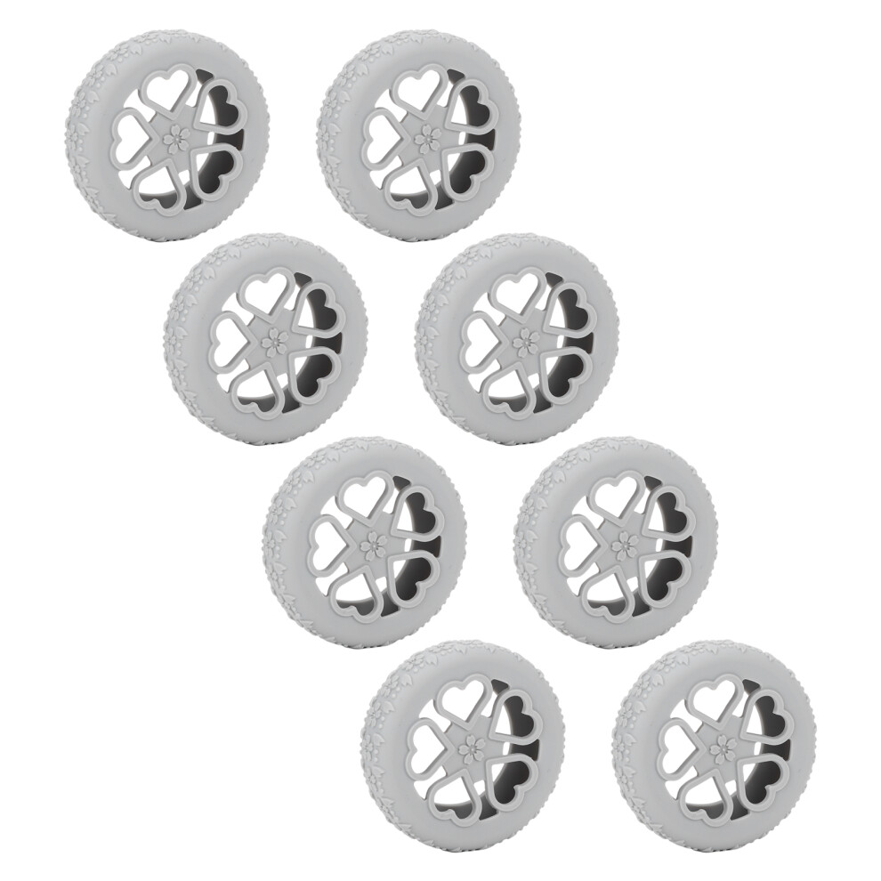Grey 8Pcs Silicone Luggage Wheel Covers Protectors For 5-6Cm Diameter