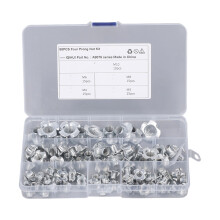 Carbon Steel T Nut Set 80 Pcs White Zinc Plated Rust-Resistant Fastening Kit