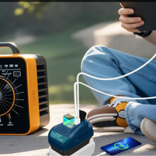 100W Dual USB-C Battery-Ladegerät Konverter für 18V Lithium-Batterien, 11x7x6cm