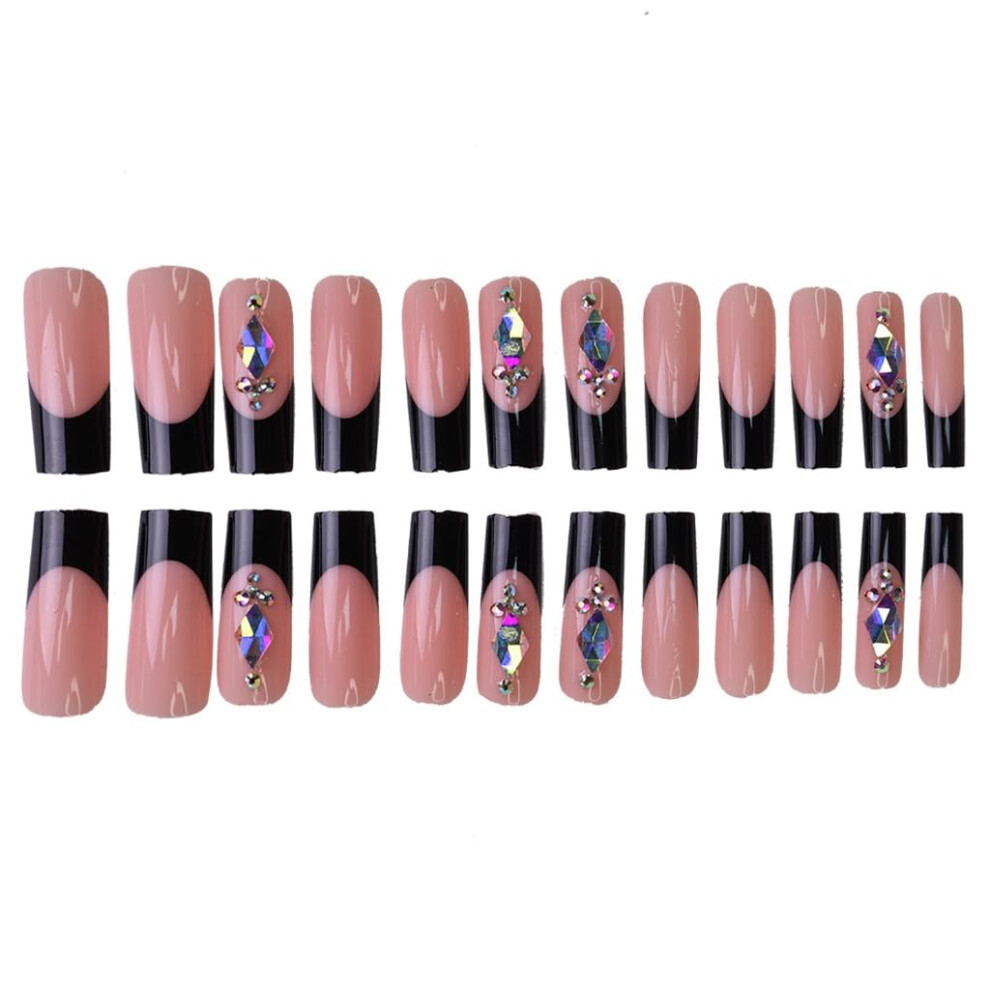 24pcs French Press On Nails Set, Detachable Full Tips Artificial Nails for Women and Girls