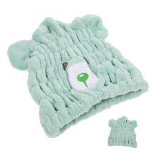 Hair Drying Towel Wrap for Kids – Microfiber Coral Fleece, Quick Dry, Cute Bear Design, Travel Friendly