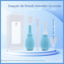 (Conjunto de atualização de depressor de língua, Com vara de mascar) Laço de mastigação de pronúncia de treinador de músculos de língua