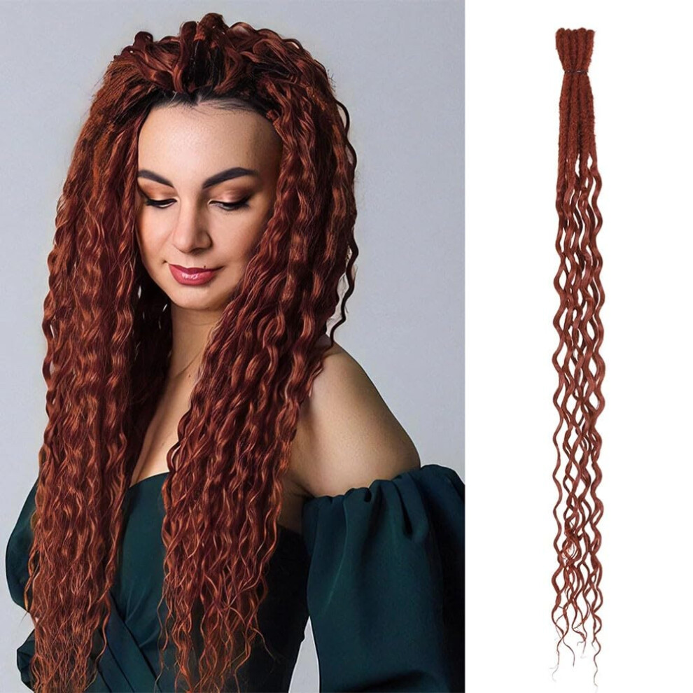 Unisex Handmade Synthetic Dreadlock Extensions Double Ended Curly Ombre Boho 24 Inch Crochet Hair
