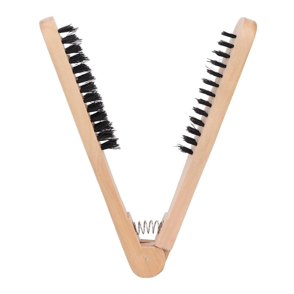 Double Sided Hair Straightening Brush with Heat Resistant Wooden Comb for AntiFrizz Styling