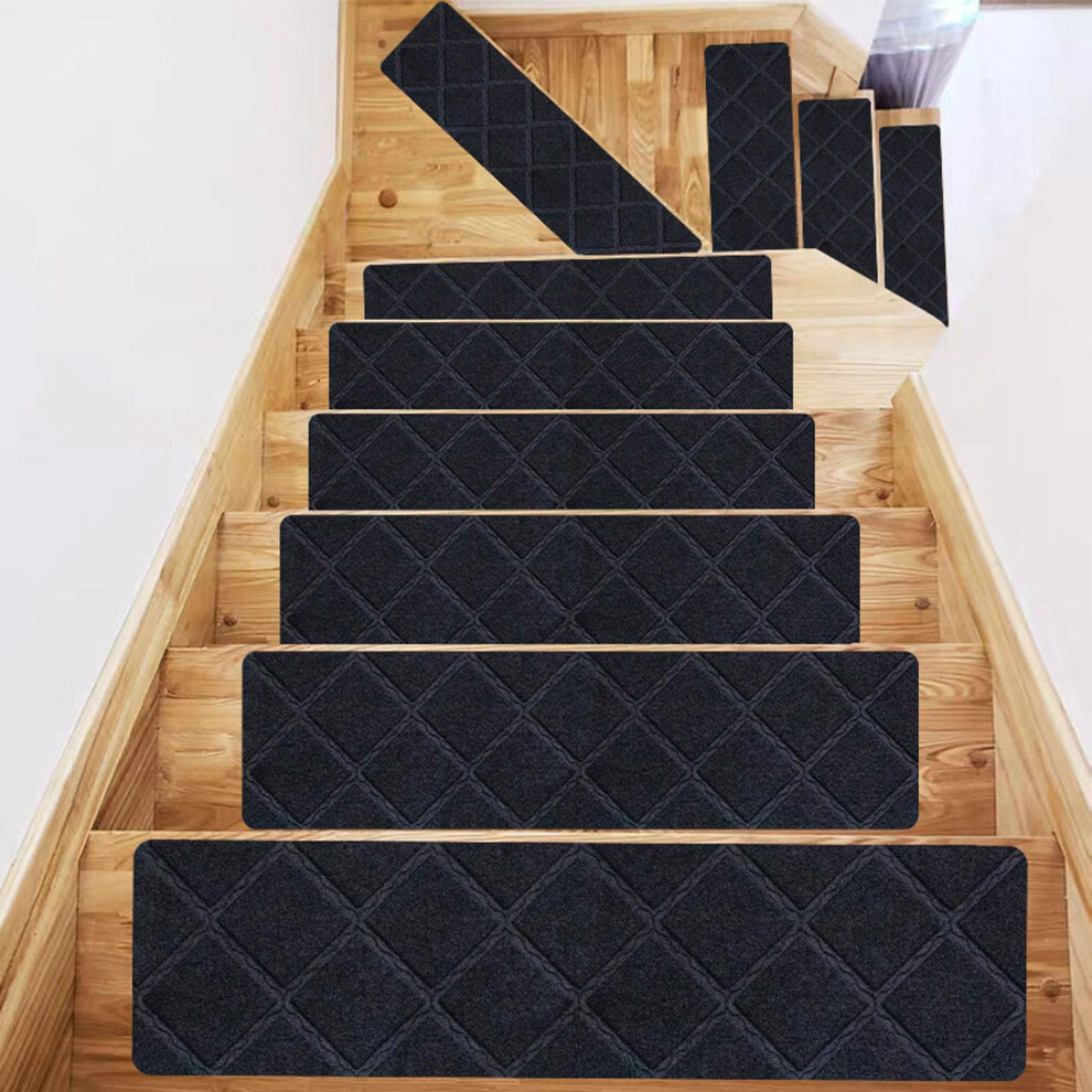 Nonslip Stair Treads For Wooden Stairs, Noisereducing Selfadhesive Stair Carpet Mats, 15Pcs 9187378265116