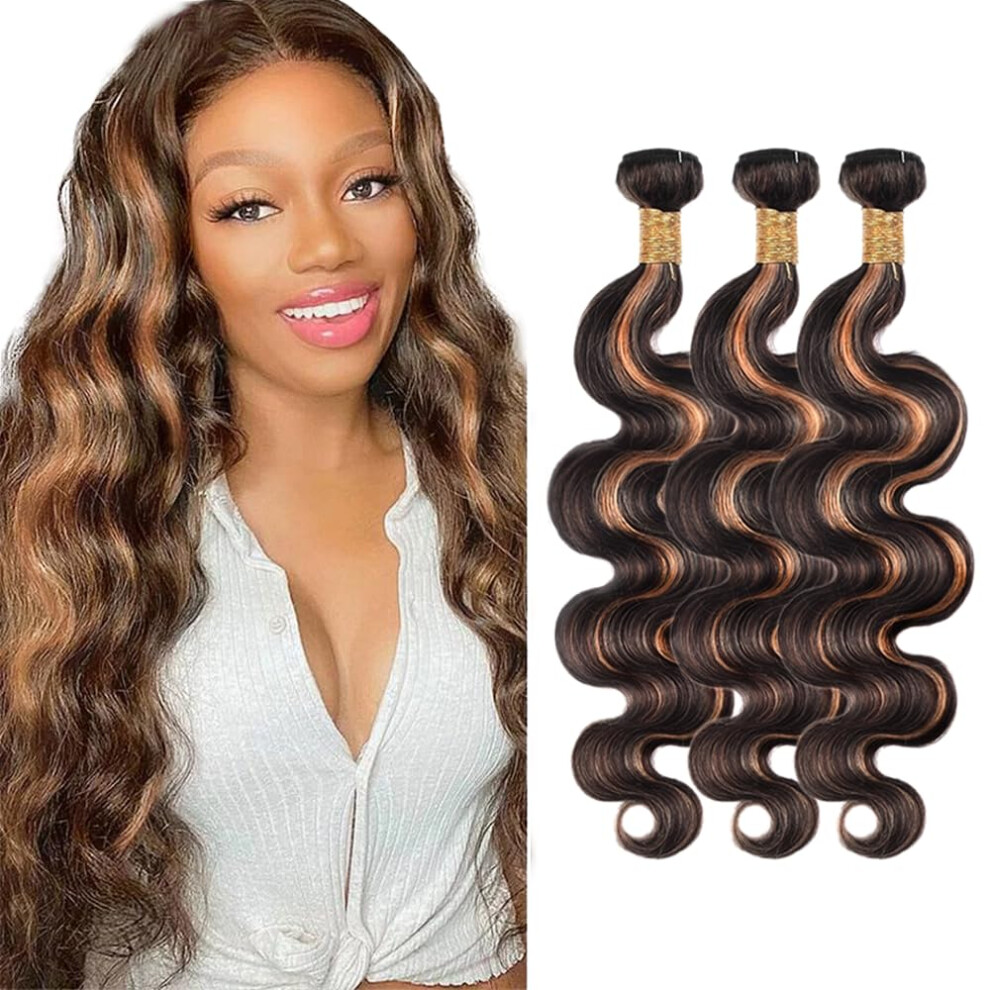 Unisex Brazilian Virgin Human Hair Bundles Ombre Body Wave Extensions P1b/30 28 30 32 Inch 8A Grade
