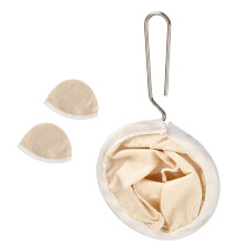 Set van 3 koffiesokzeefjes met houten handvat, wasbare-D L