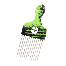 Afro Hair Pick Comb with Wide Teeth Metal Design for Women and Men Curly and Afro Hair Styling