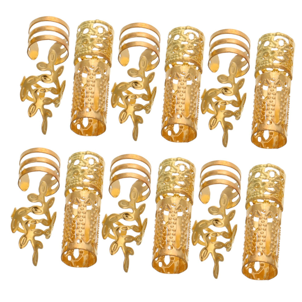 Unisex 40Pcs Braids Hair Jewelry Cuffs Beads Rings For Dreadlocks Trendinspired Durable Iron Styling