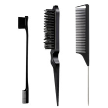 Hair Styling Comb and Brush Set 3 Pcs with Wide Tooth Comb and Vented Brush for Gentle Detangling