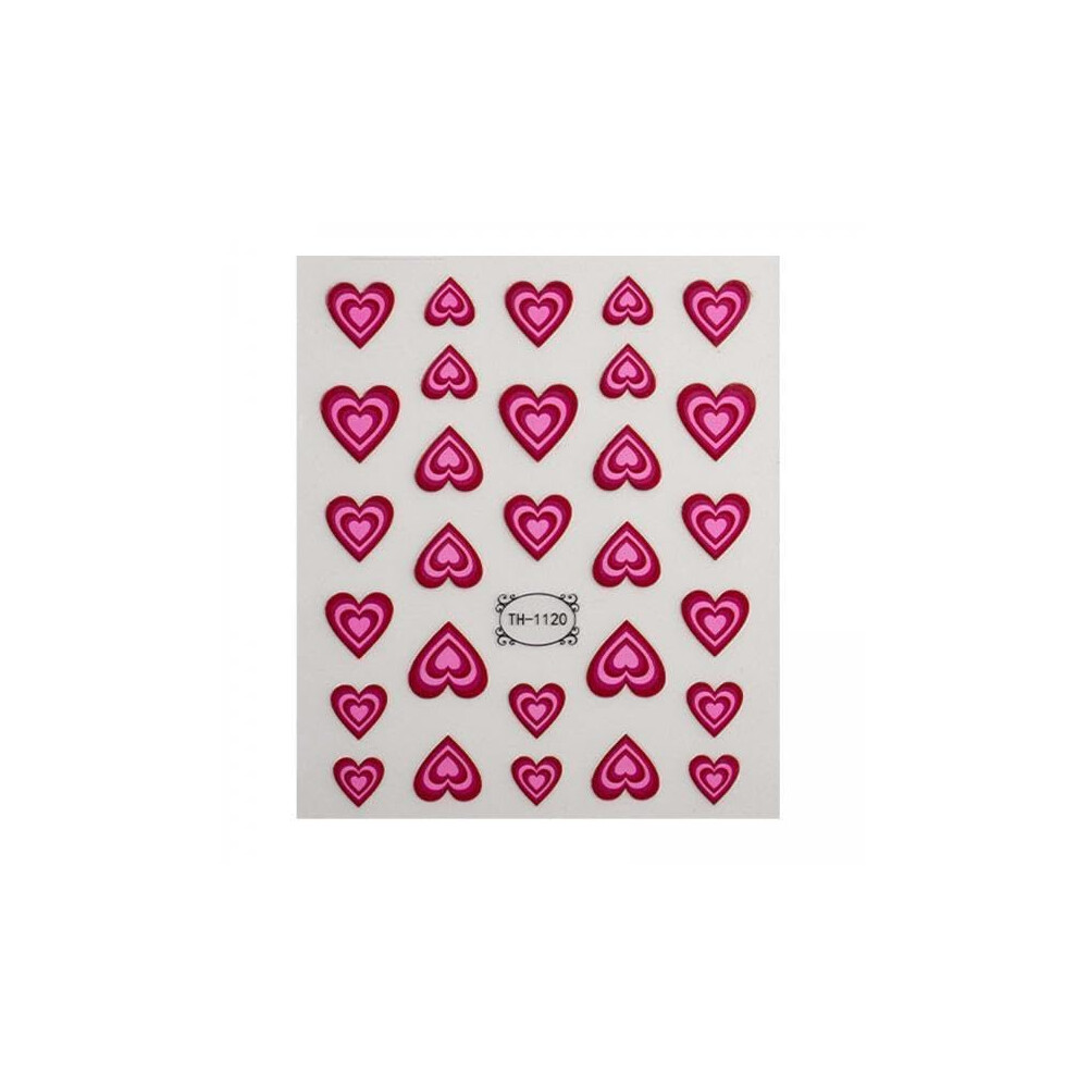 Heart Nail Art Stickers Self Adhesive Decals with Multiple Heart Designs for Acrylic Nails