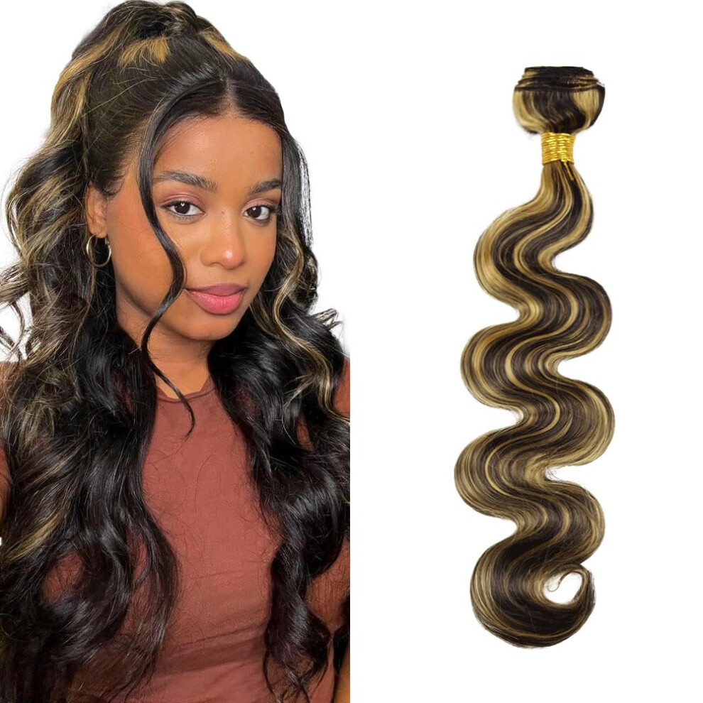 Unisex Brazilian Virgin Human Hair Body Wave Bundles P1b/27 Ombre Highlight 26 Inch Double Weft