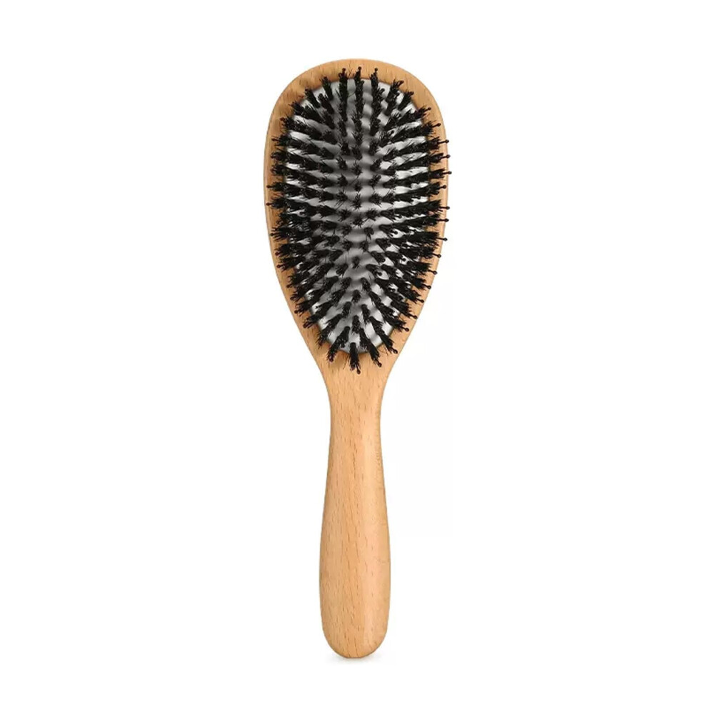 Boar Bristle Hair Brush for Women and Men, Paddle Brush for Thick Curly Long Hair, Reduces Frizz