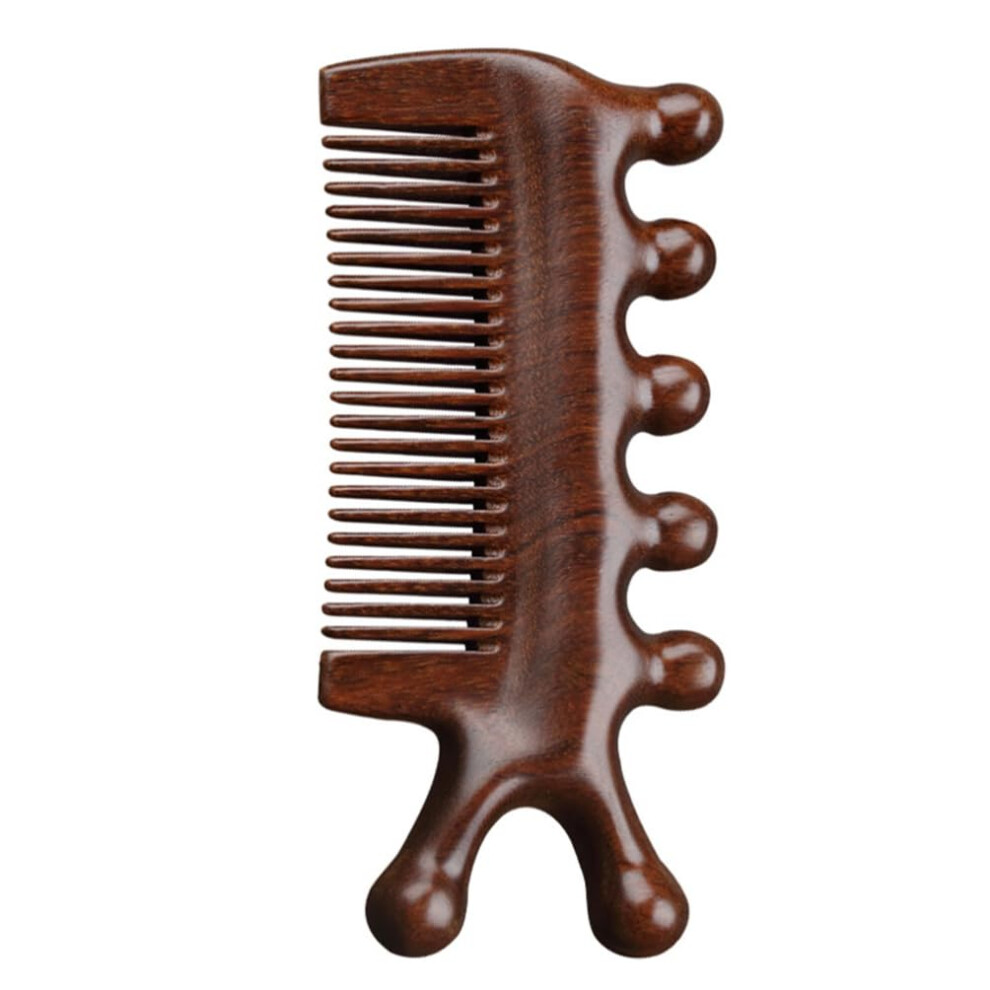 Sandalwood Comb with Ergonomic Grip for Scalp Massage and Hair Detangling, Wooden Hair Comb for Men and Women