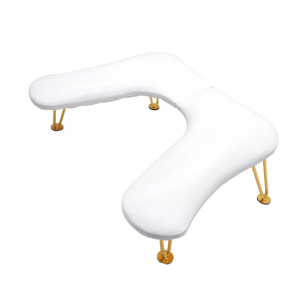 Ergonomic U Shape Nail Arm Rest Stand with PU Leather Cushion, Foldable Manicure Hand Rest