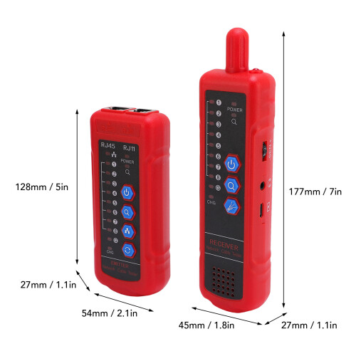 Network Cable Tester with Headphone Jack, 1100mAh, 3000m Range 1