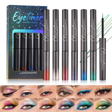 Chameleon Liquid Eyeliner Set 6 Colors Waterproof LongLasting Multicolor Glitter Metallic Finish