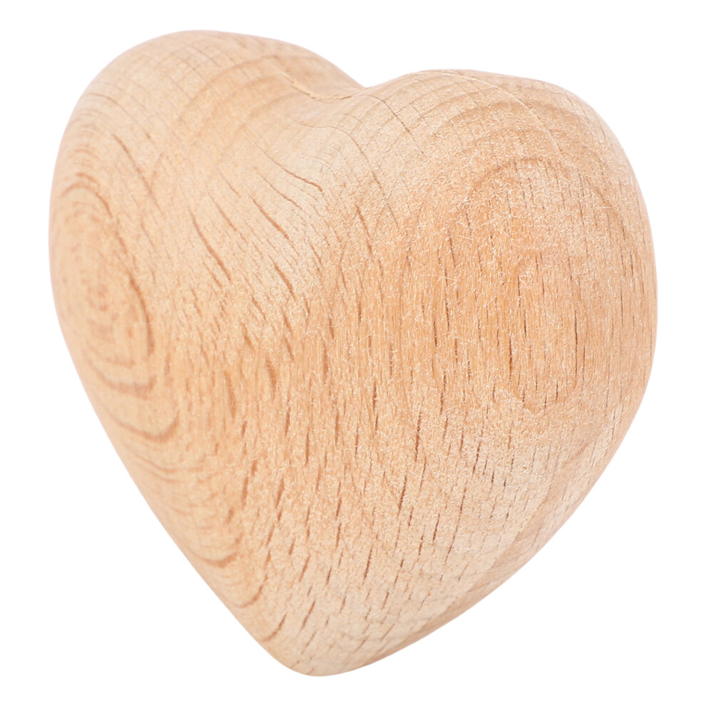 Handcrafted Beech Wood Carved Heart Pendant 6x5.5x3cm