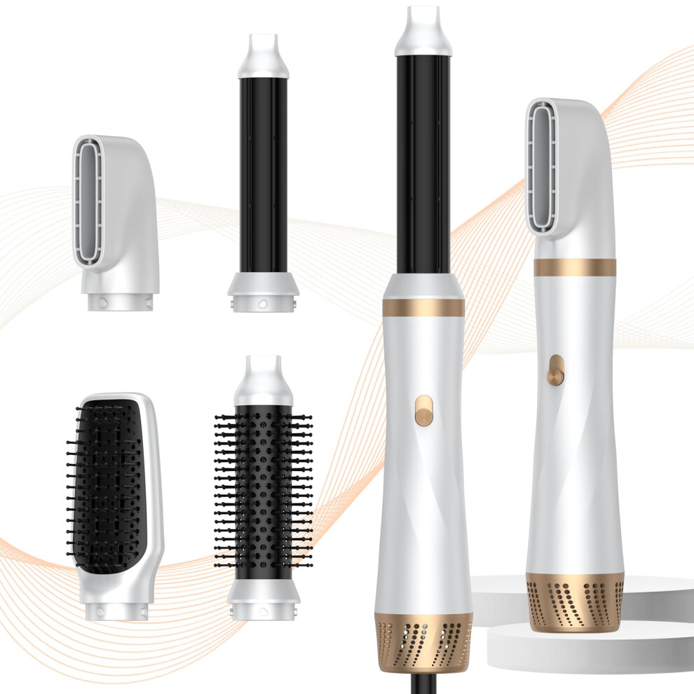 Blow Dryer Brush with Air Style Wrap Hair Styler, Negative Ionic Magic Style Set, Detachable Air Curler