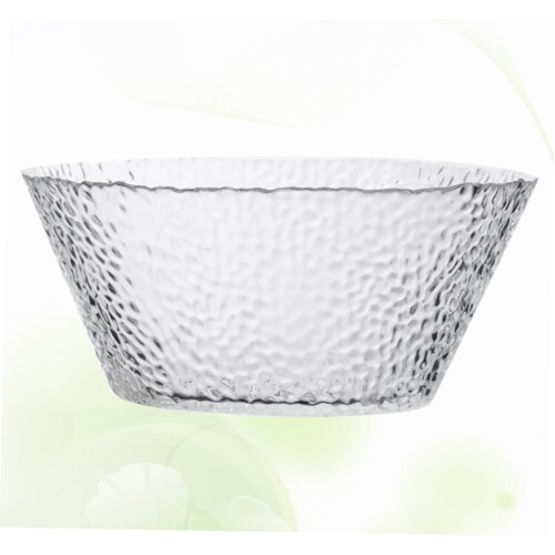Large Hammered Glass Salad Bowl for Fruit Vegetables Snacks and Desserts, Elegant Irregular Pattern 1