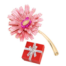 Elegante broche de joyería para mujer, broche de diamantes de imitación con forma de girasol, diseño de aleación resistente, broche de cristal