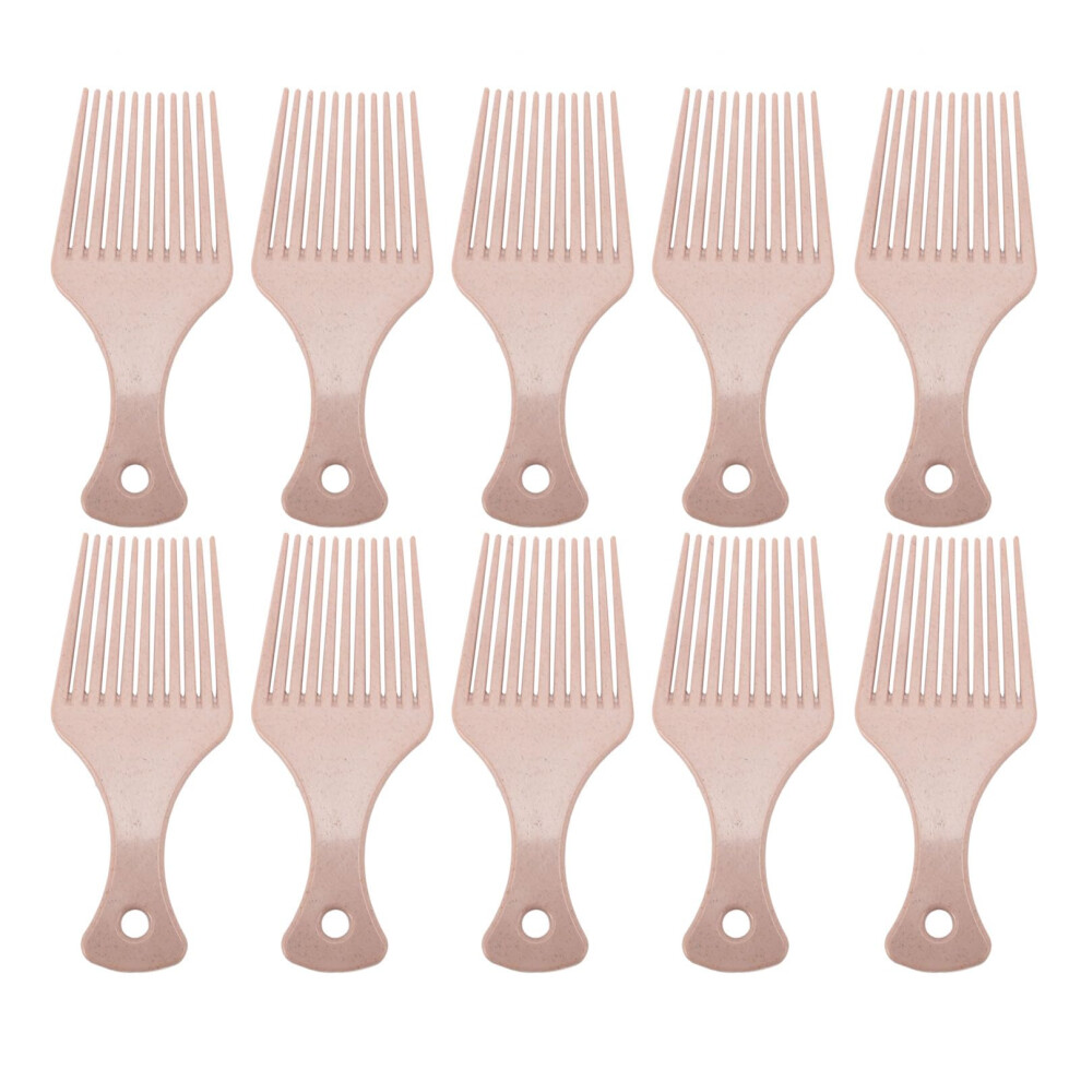 Unisex 10Pcs Wide Tooth Comb For Thick Hair, Gentle Detangling With Rounded Teeth, Barley Stalk Handle