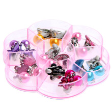 Paar Clip-Ohrringe für Mädchen, Prinzessinnen-Ohrringe, Herzform, Schmetterlings- und Blumenmuster, Prinzessinnen-Ohrring-Set