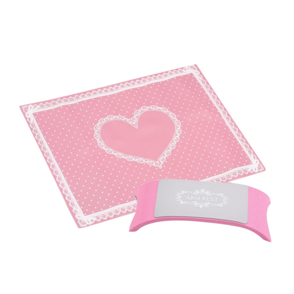 Pink Manicure Hand Rest Foldable Silicone Nail Art Pillow With Washable Mat For Salon