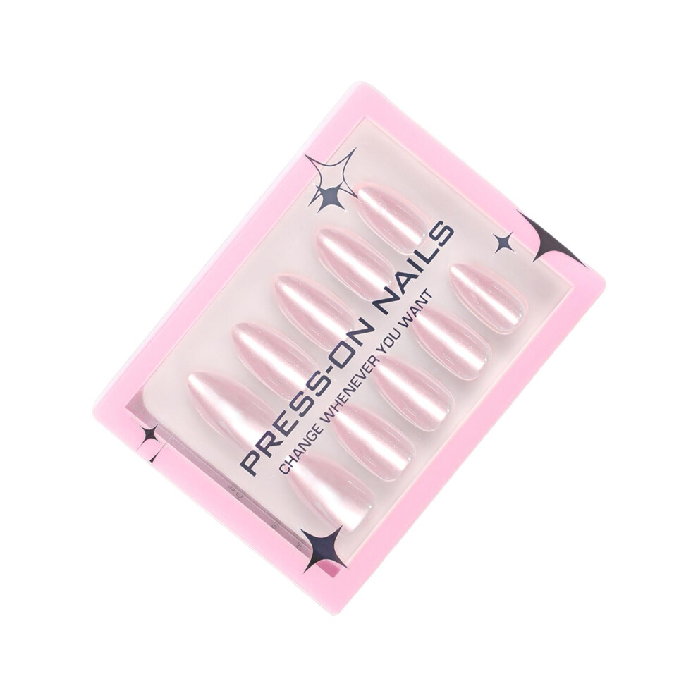 30 Pcs Glossy Cat Eye Press On Nails Reusable Almond Shape False Nails Full Cover Artificial Nails