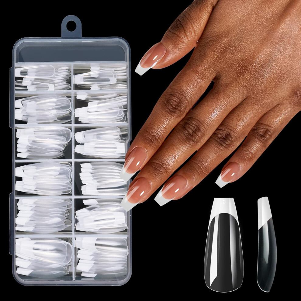 French Manicure Kit with Reusable Press On Nail Tips for SalonStyle Results at Home