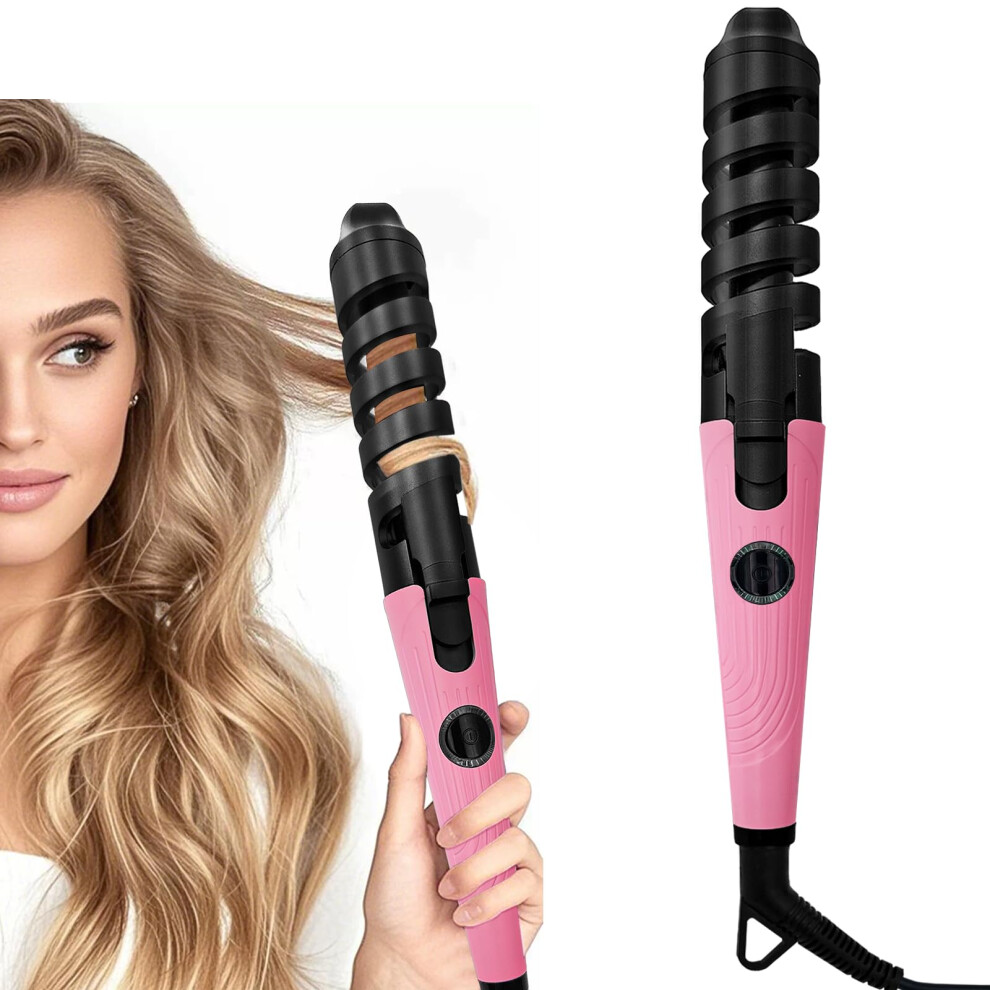 Pink Automatic Curling Iron With Antiscald Ceramic Wand, Fast Heating For Long And Short Hair 12