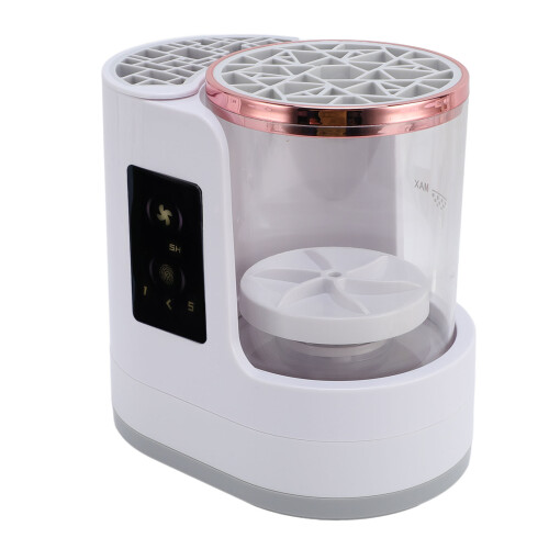 Electric Makeup Brush Cleaner Machine, Quick Dry, ABS, Plug-In Tool for Home