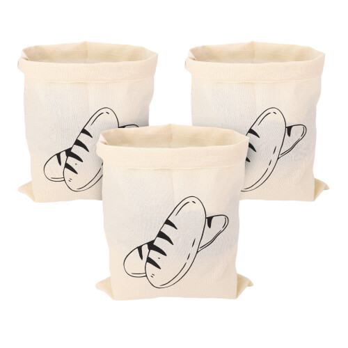 Reusable Linen Bread Bags 40x30cm, Drawstring Fruit & Veggie Storage 2