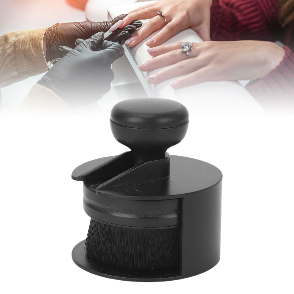 Black Professional Nail Dust Brush With Round Handle Â Fluffy & Soft