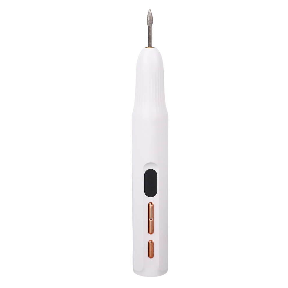 White Portable Rechargeable Nail Drill & Lamp Pen 300Mah