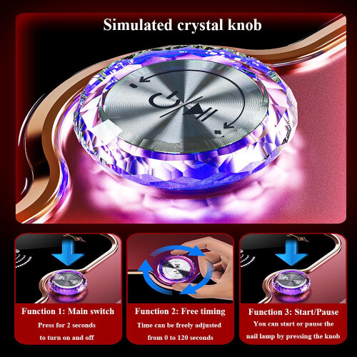 UV LED Nail Lamp Rechargeable Gel Curing with Timer Smart Sensor 360 Light Salon Quality 1