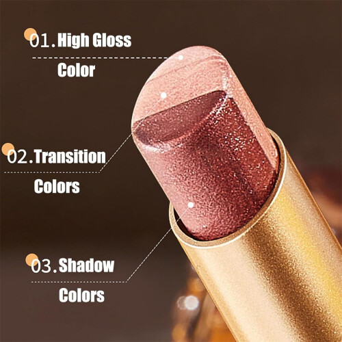 Waterproof ThreeColor Gradient Glitter Eyeshadow Stick for Smooth Shimmer Application 2