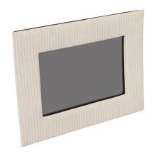 Leather Tabletop Photo Frame 8.5x4.7x6.5in Beige | Unique Texture